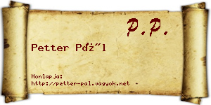 Petter Pál névjegykártya